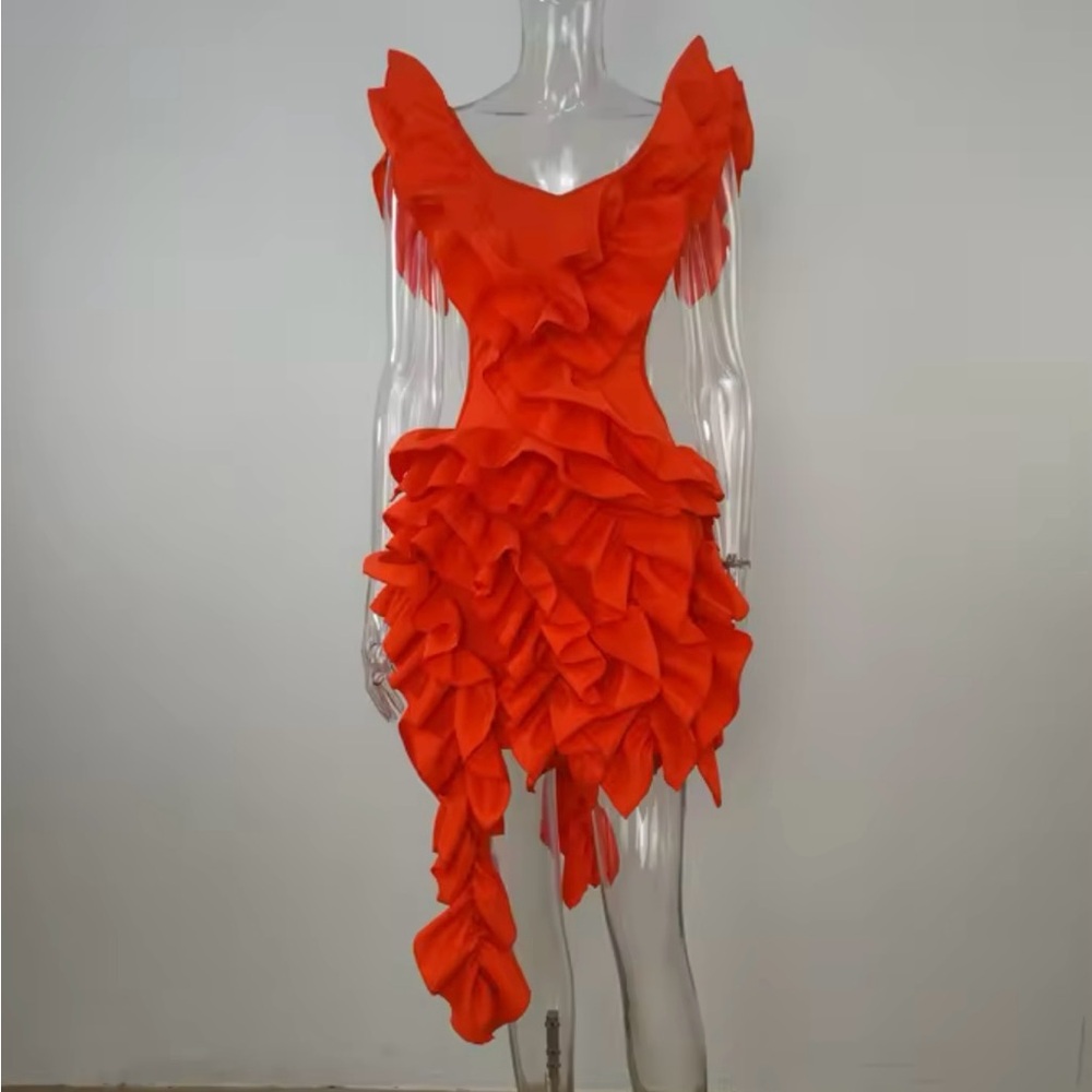 Orange Asymmetrical Dress